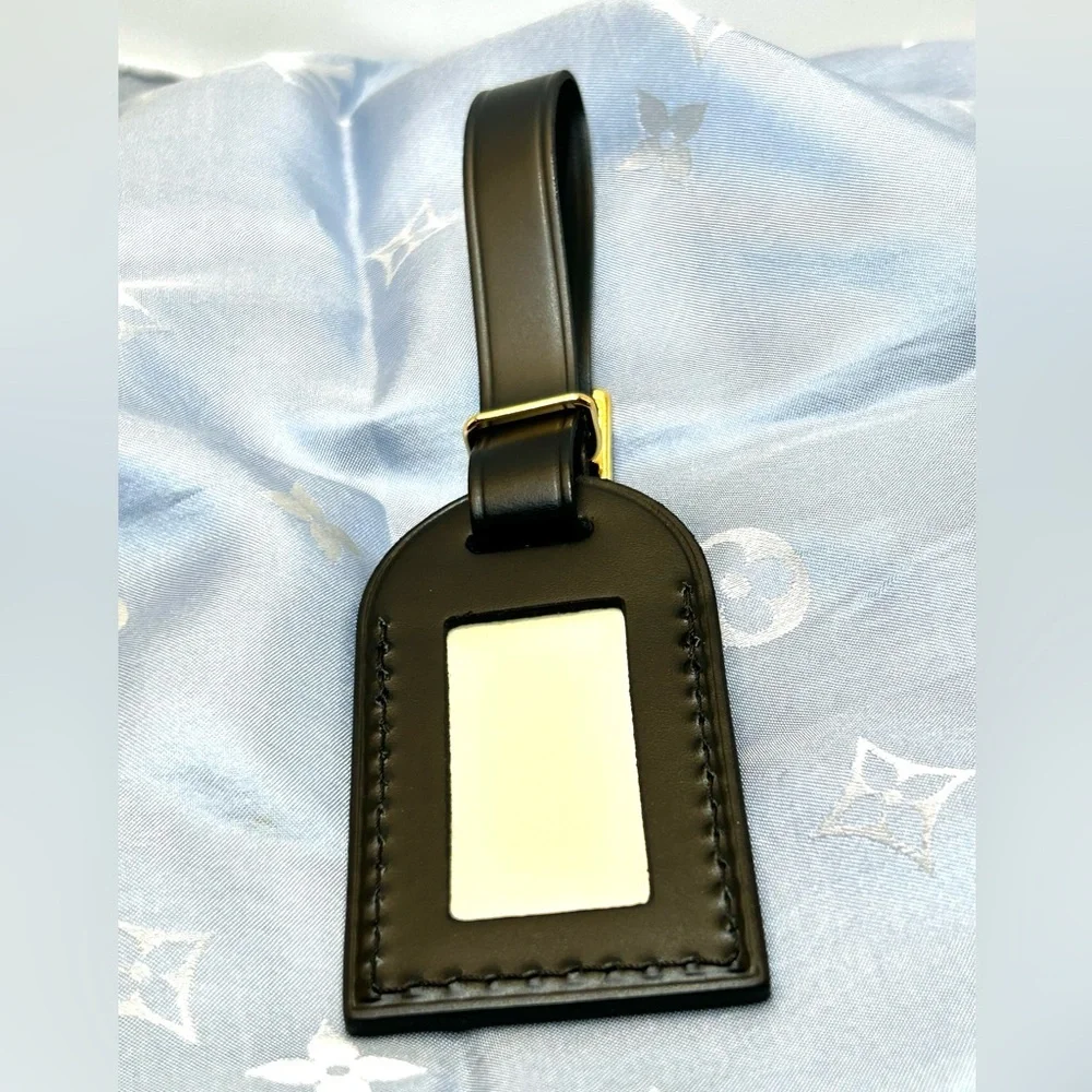 Louis Vuitton Black Leather Luggage Tag